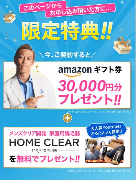 メンズクリアのアマギフプレゼント